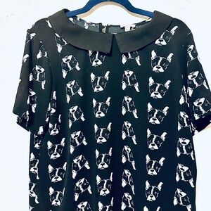 Lily White Black and White Graphic Top size XL NWOT